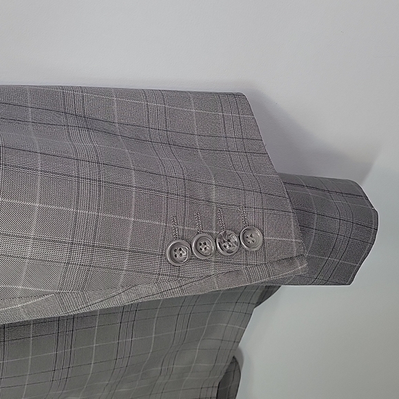 VINCI Italy Gray Plaid Sport Coat Suit Jacket 40L - Picture 10 of 12